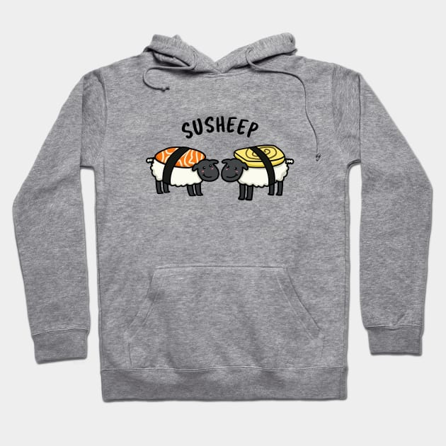 Susheep Cute Sushi Sheep Pun Hoodie by punnybone